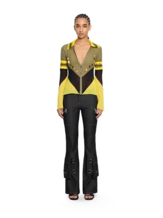 Geo Mirror Ribbed Color Block Shirt