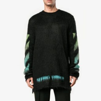 Gradient Alphabet Printing Loose Fit Blue Green