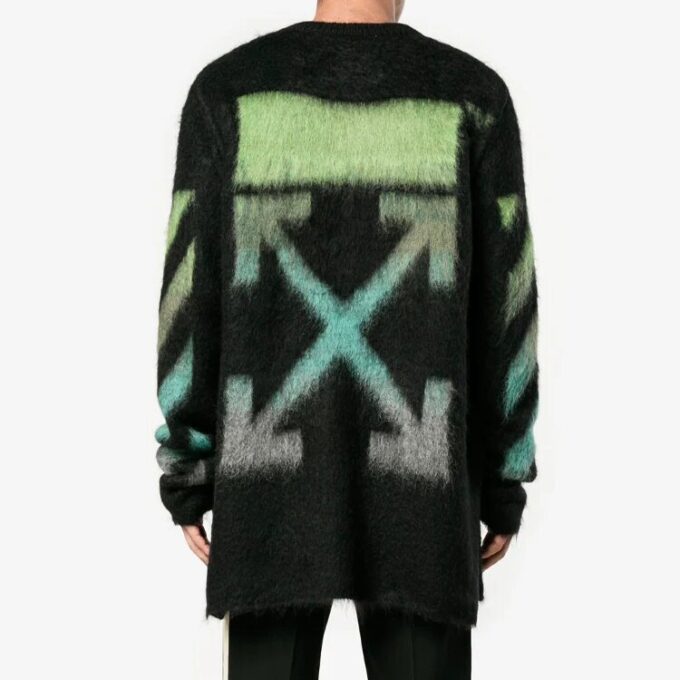 Gradient Alphabet Printing Loose Fit Blue Green