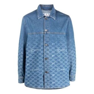 Gradient Denim Long Sleeves Shirt Blue