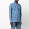 Gradient Denim Long Sleeves Shirt Blue