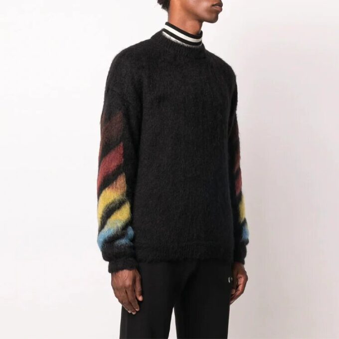 Gradient Slogan Logo Sweater Men’ s Black