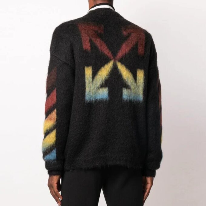 Gradient Slogan Logo Sweater Men’ s Black