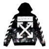 Graffiti Arrow Printing Zipper hooded Long Sleeves Ordinary Version Black