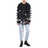 Graffiti Arrow Printing Zipper hooded Long Sleeves Ordinary Version Black