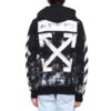 Graffiti Arrow Printing Zipper hooded Long Sleeves Ordinary Version Black