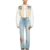 Graffiti Crop Varsity Jacket