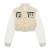 Graffiti Crop Varsity Jacket