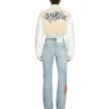 Graffiti Crop Varsity Jacket