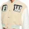 Graffiti Crop Varsity Jacket