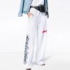 Graffiti Long Pants Unisex White