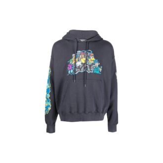Graffiti-Print Cotton Hoodie