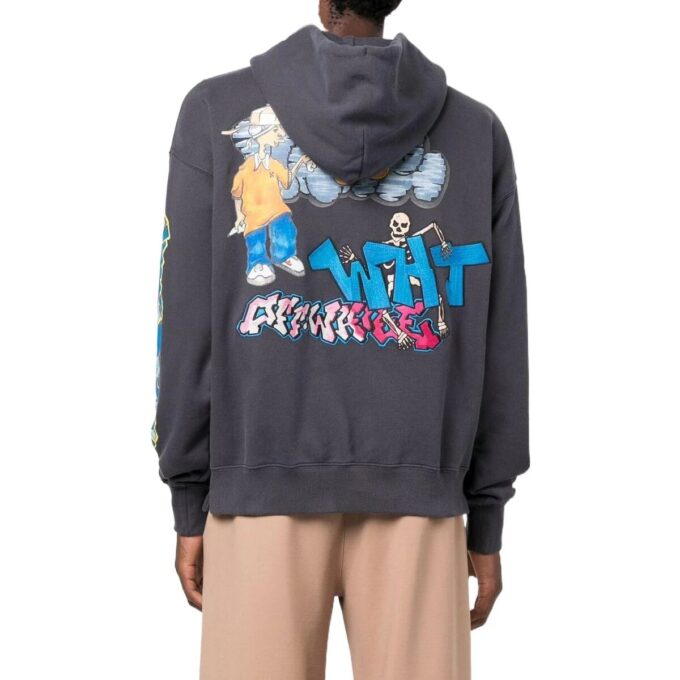 Graffiti-Print Cotton Hoodie
