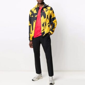 Graffiti Printing Detachable Sleeve Jacket Version Yellow