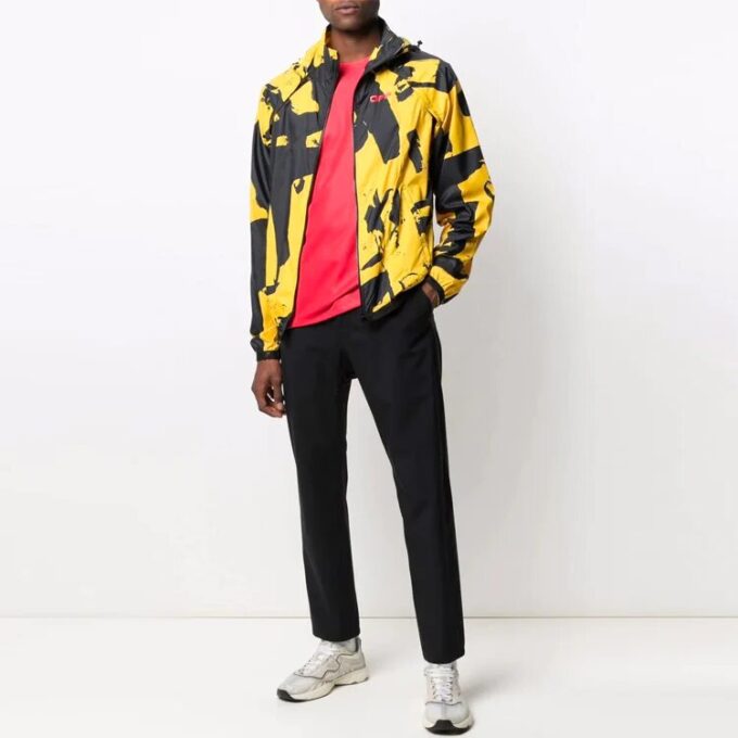 Graffiti Printing Detachable Sleeve Jacket Version Yellow