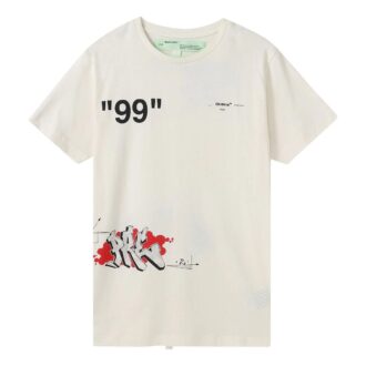 Graffiti Printing Short Sleeve White