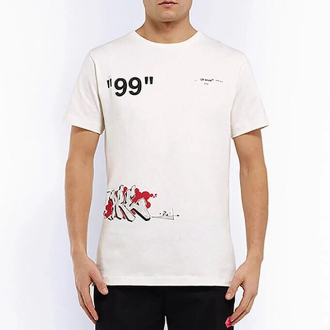 Graffiti Printing Short Sleeve White