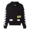 Graffiti Stripe Hoodec Fleece Men Black