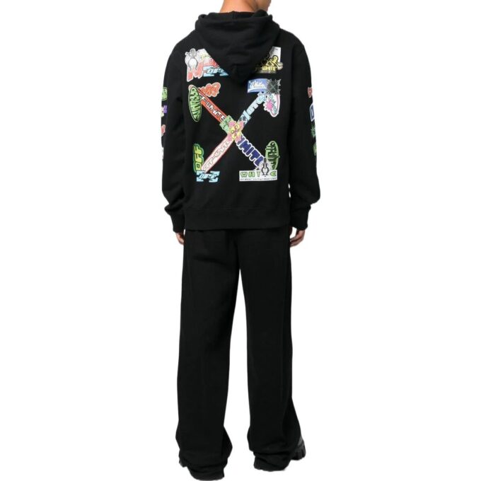 graphic-print Cotton Hoodie “Black”