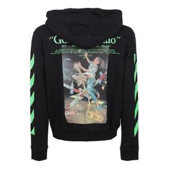 Graphic Print Cotton Zipped For Men Black