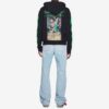 Graphic Print Cotton Zipped For Men Black