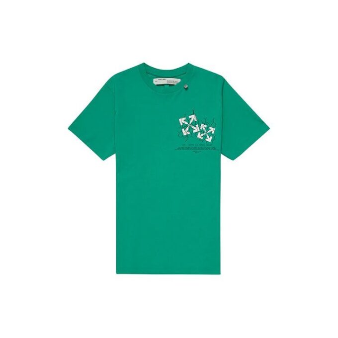 Green Fence Arrows T-Shirt Arrow Printing Short Sleeve