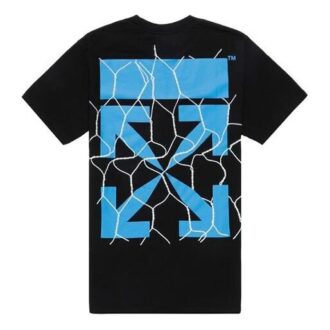 Green Fence Arrows T-Shirt Arrow Printing Short Sleeve Black