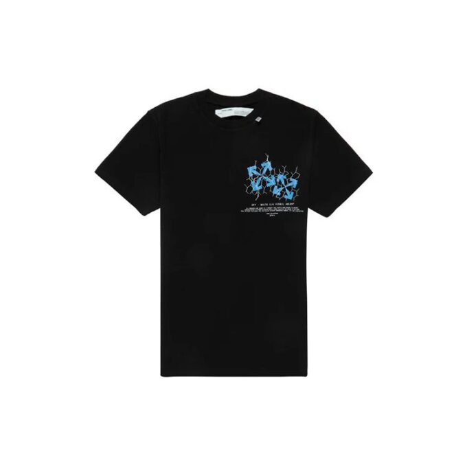 Green Fence Arrows T-Shirt Arrow Printing Short Sleeve Black