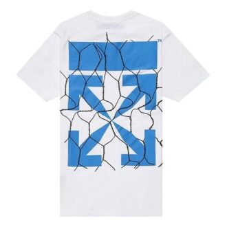 Green Fence Arrows T-Shirt Arrow Printing Short Sleeve White