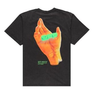 Hand Logo Slim T-Shirt Short Sleeve Black