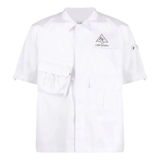 Hand Painted Printing Shirt Men White
