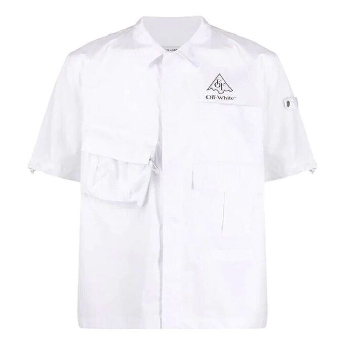 Hand Painted Printing Shirt Men White