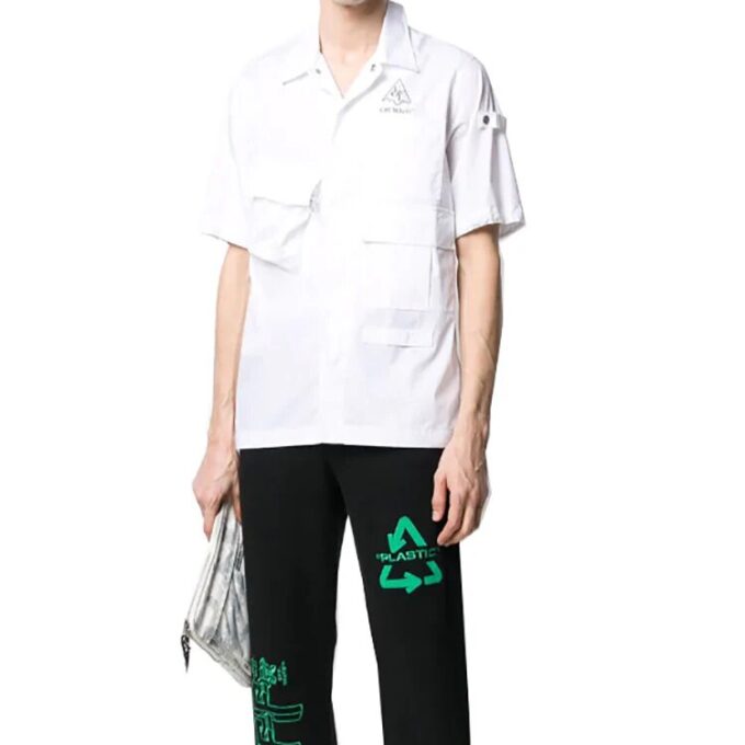 Hand Painted Printing Shirt Men White