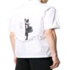 Hand Painted Printing Shirt Men White