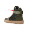 Industrial Paneled Leather And Suede High-top Sneakers ArmyGreen