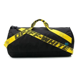 Industrial strap nylon duffle bag “Black Yellow”