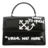 Jitney 1.4 Series Metallic LOGO Cortex Virgil Graffiti Black Handbag