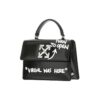 Jitney 1.4 Series Metallic LOGO Cortex Virgil Graffiti Black Handbag