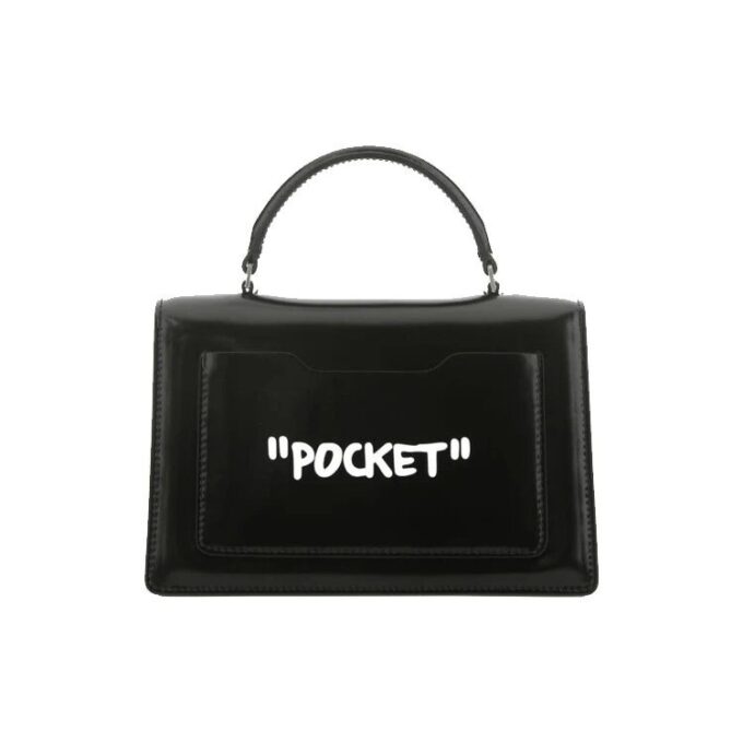 Jitney 1.4 Series Metallic LOGO Cortex Virgil Graffiti Black Handbag