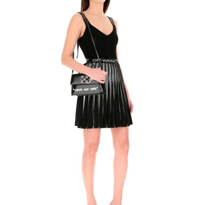 Jitney 1.4 Series Metallic LOGO Cortex Virgil Graffiti Black Handbag