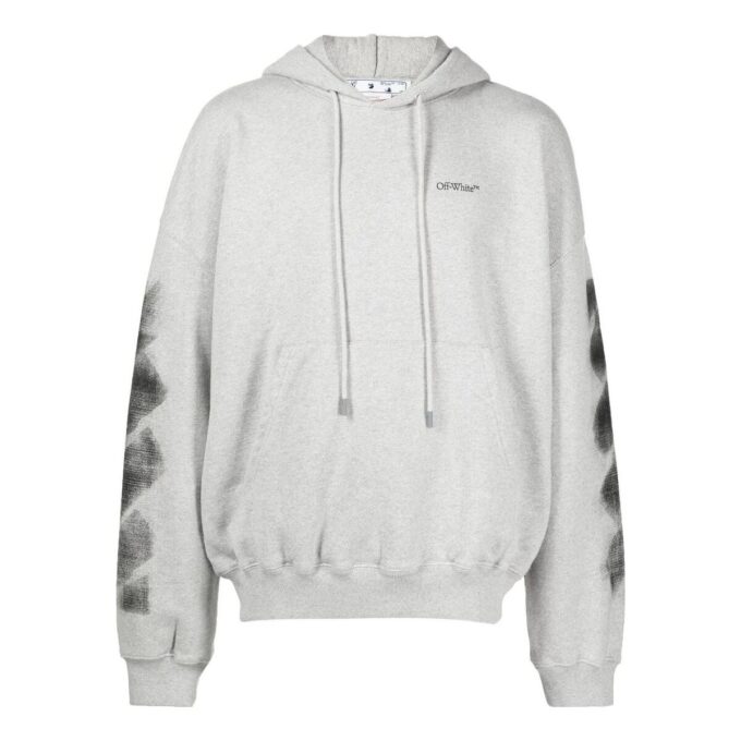Jumbo Arrow Boxy Hoodie “Melange Grey Black”