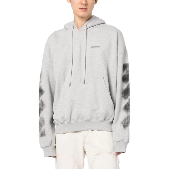 Jumbo Arrow Boxy Hoodie “Melange Grey Black”