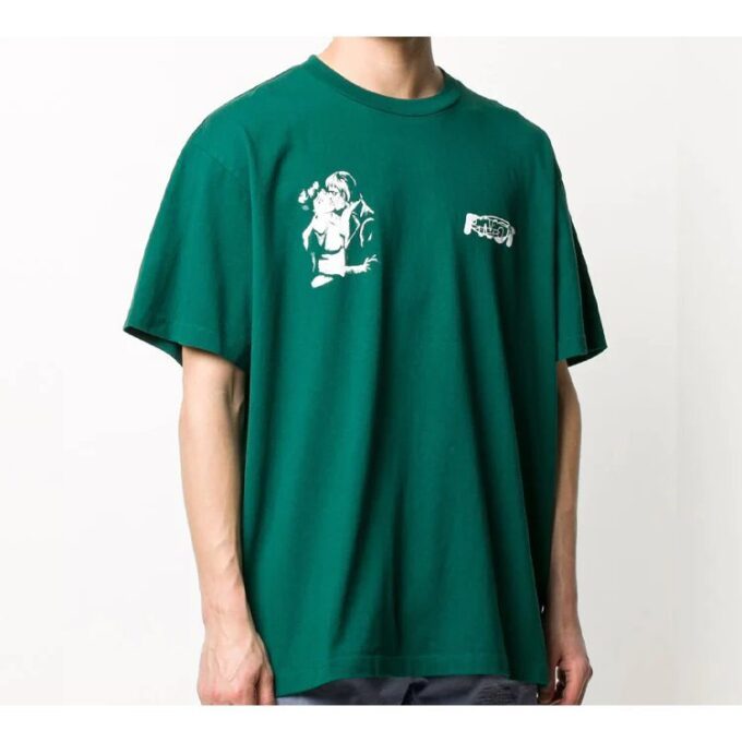 Kiss 21 Logo Printing Loose Fit Short Sleeve Green