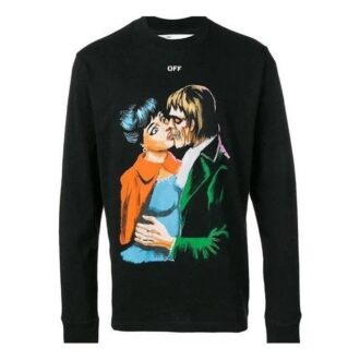 Kiss Printing Round Neck Black Slim Fit