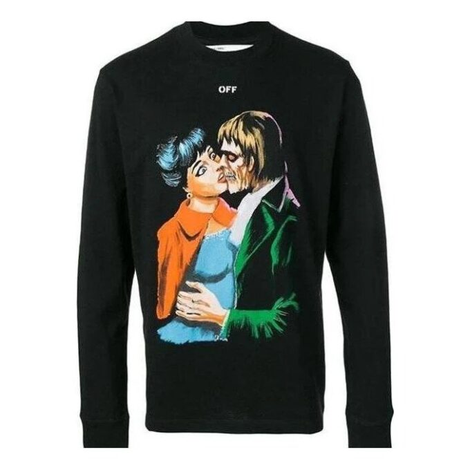 Kiss Printing Round Neck Black Slim Fit