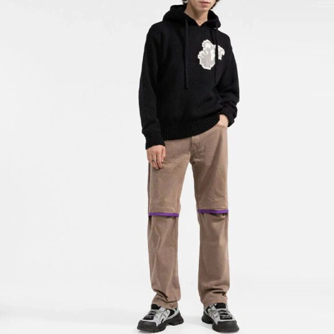 Knitted Hooded Sweatshirt “Black”