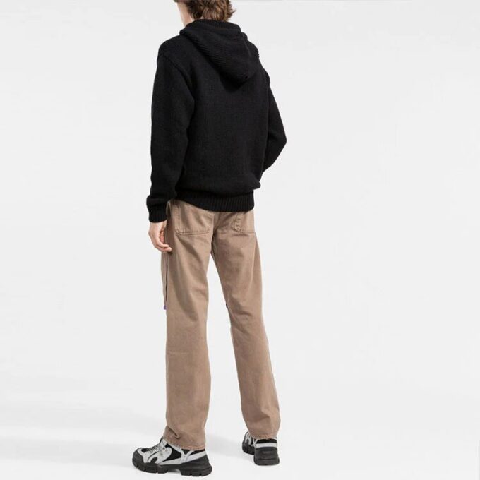 Knitted Hooded Sweatshirt “Black”