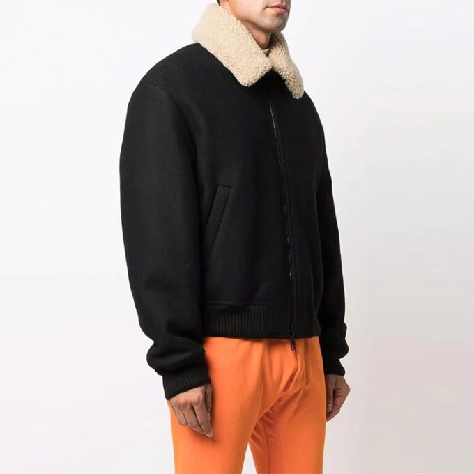 lapel aviator Jacket Version Black