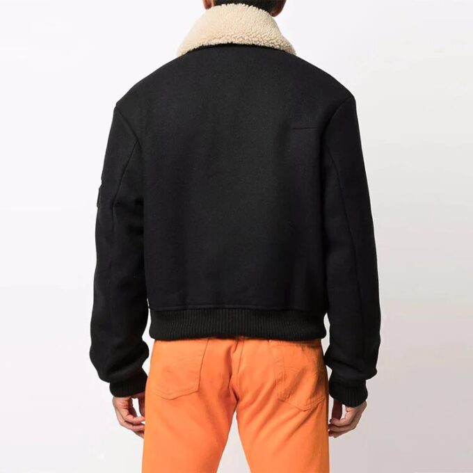 lapel aviator Jacket Version Black