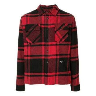 lapel Plaid Long Sleeves Shirt Version Red